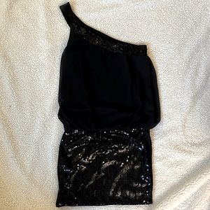 Windsor | One Shoulder Black Sequin Dress